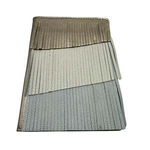 Anthropologie passport cover leather fringe gold white blue travel